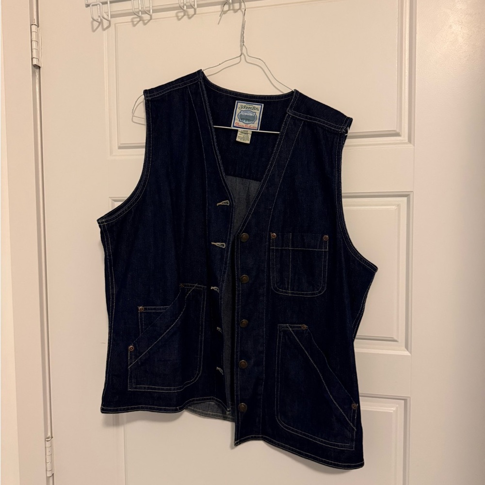 Vintage Dark Blue Denim Vest